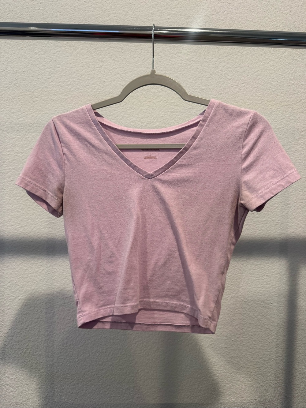 wild fable Light Pink V-Neck Crop Tee